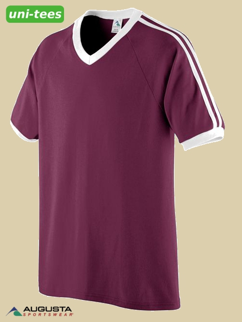 AUGUSTA SPORTSWEAR サッカーTシャツ 210 マルーン/ホワイト