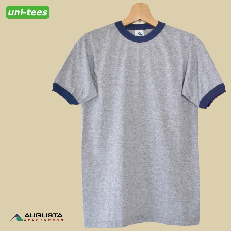 AUGUSTA SPORTSWEAR　リンガーTシャツ 710 グレー/ネイビー