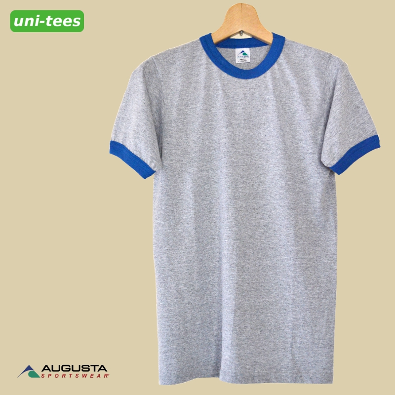 AUGUSTA SPORTSWEAR　リンガーTシャツ 710 グレー/ロイヤルブルー